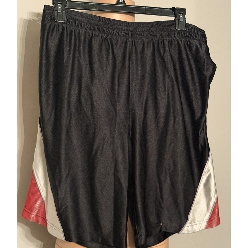 Tek Gear Athletic Shorts Black Red & White Men's Large